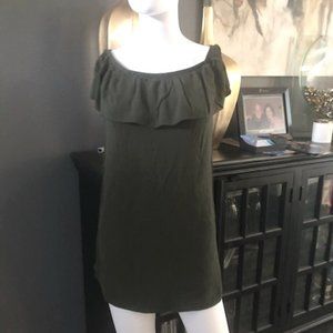 Sage green off the shoulder tunic NWOT
